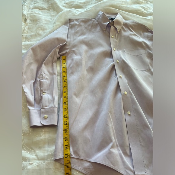 LandsEnd Men’s 15 1/2x33 Lavender Long Sleeve Button Down Dress Shirt - Picture 7 of 12